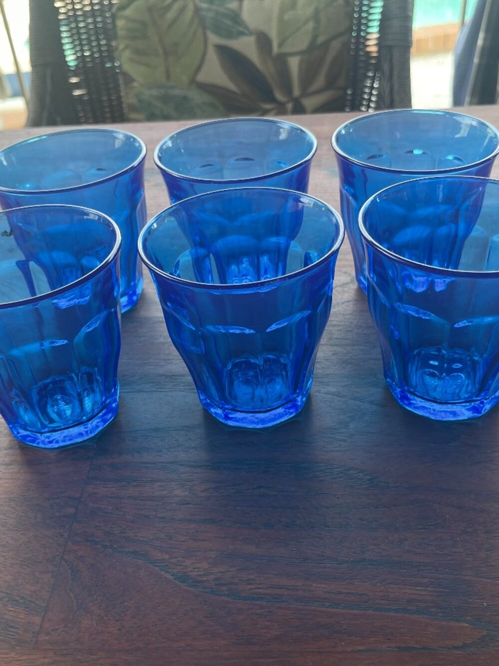 Vintage Duralex Le Picardie Sapphire Glass Tumbler - Set of 6